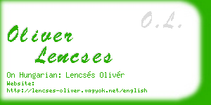 oliver lencses business card